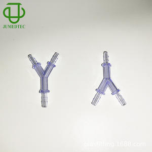 Blue PC Plastic Y-Type Tee Tubing Insert Equal Diameter Pagoda Connector Radiation Resistant and <b>Sterilization</b> for Medical Use - Product Image 2