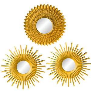<span class=keywords><strong>Espejo</strong></span> Decorativo <span class=keywords><strong>Dorado</strong></span> para Pared, Artesanía Decorativa Colgante, <span class=keywords><strong>Espejo</strong></span> <span class=keywords><strong>Redondo</strong></span> Pequeño para Decoración de Pared de Dormitorio - Product Image 1