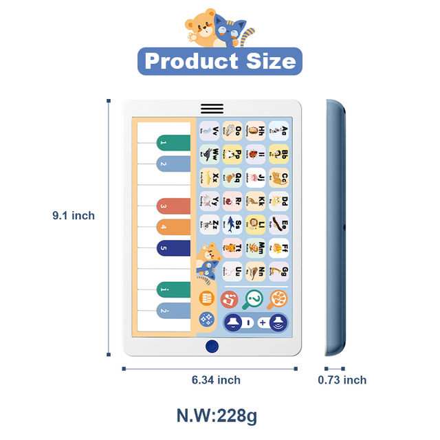 Interactive Kids Learning Tablet Toy Educational Smart Pad Laptop for Children, ABC, Numbers, Music & Early Learning Activities