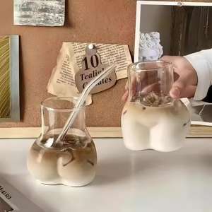 Nuova Tazza in Vetro Borosilicato Creativa e Personalizzata da 450ml con Impugnatura per <span class=keywords><strong>Caffè</strong></span>/Latte/Acqua, Regalo Aziendale, Design Originale - Product Image 1