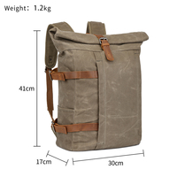 Moraillon Rolltop avec logo personnalisé sac à dos en toile antivol pour hommes avec intercalaire pour ordinateur portable sac à dos vintage pour étudiants