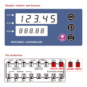Contrôleur de pesage HY-CD711B pour cellule de pesage de type S, indicateur de <span class=keywords><strong>force</strong></span> de tension et de pression haute précision pour l'automatisation industrielle - Product Image 4