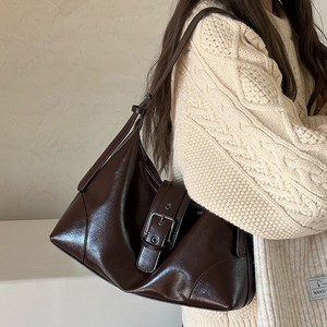 Sac messager vintage pour femme, noir uni, fermeture éclair, portable, usage quotidien, hiver 2025 H9053 - Product Image 3