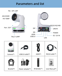 2024 Ventas calientes NDI HX Ptz <span class=keywords><strong>Camara</strong></span> 12x 20x 30x Zoom óptico HDM1 SDI USB3.0 Transmisión en vivo Video Conferencia Profesional Ptz Cámara - Product Image 2