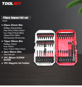 Tooljoy Taiwan S2 materiale di alta qualità 41 pz impatto torsione Phillips scanalato Torx cacciavite bit Set Tool Kit - Product Image 6