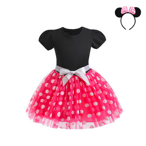 Vestito da Principessa per Halloween, Costume da Bambina con Pois e Volant, <span class=keywords><strong>Abito</strong></span> da Festa di Compleanno, Tutu da Bambina, Vestito <span class=keywords><strong>Minnie</strong></span> - Product Image 5