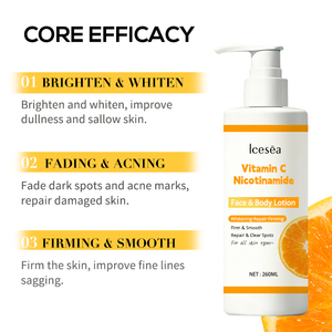 Lotion hydratante éclaircissante et blanchissante pour le corps avec nicotinamide et vitamine C - Product Image 2