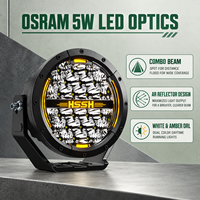 Feux de route LED HSSH 9 pouces 160W, faisceau combiné Osram rond blanc, feux de route pour camion, SUV, Jeep 4x4
