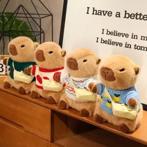 Nhà Máy Bán buôn mềm mại và dễ thương sang trọng động vật búp bê plushies capibala nước guinea pig đồ chơi sang trọng phong cách khác nhau được sử dụng làm quà tặng