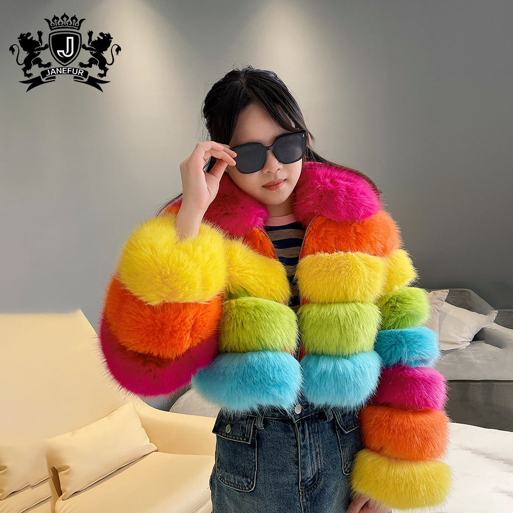 Fur Collar Colourful Fur Coat JAYLEY Pink Eco Leather Trench Coat