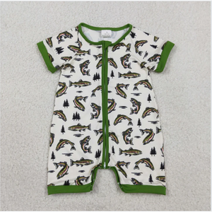 Combinaison de nuit verte pour bébé avec fermeture éclair SR3095 pour enfants - Product Image 1