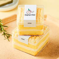 Boîte de rangement en plastique transparente pour gâteaux carrés, emballage pour desserts, boîte de fête de mariage, anniversaire, jetable, recyclable, durable