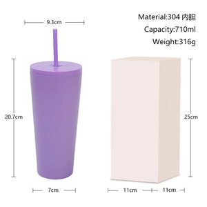 Vacuum <b>Bottle</b> 710ml 304 Stainless Steel Travel Tumbler With Straw - Product Image 3