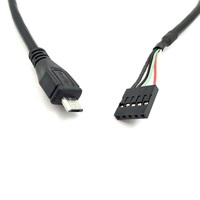 Cable Micro USB con Conector Hembra Dupont de 2.54mm, Ángulo Izquierdo/Derecho, Conductor de Cobre Puro, Blindaje Trenzado, 12 Meses de Garantía