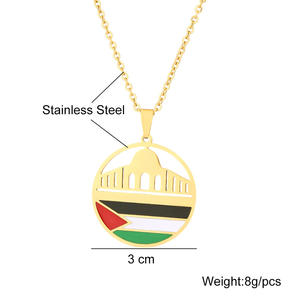 สร้อยคอสแตนเลสสตีลสีเงิน AKSA Temple Palestinian สร้อยคอหรูหราพร้อมส่ง - Product Image 2