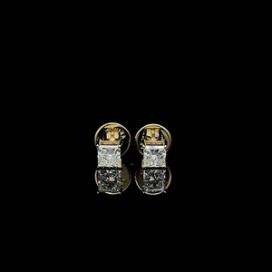 Luxury Princess Cut Lab Grown Diamond <b>Stud</b> <b>Earrings</b> in 14K Gold Plated White D Color Laser Drilled <b>Fine</b> Jewelry for Women - Product Image 2