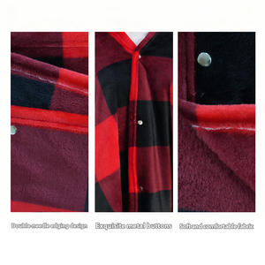 Châle de voyage, couverture classique à carreaux rouge et noir, en flanelle, portable, pour la sieste, utilisation en extérieur, design léger, idéal pour la maison et en déplacement - Product Image 5