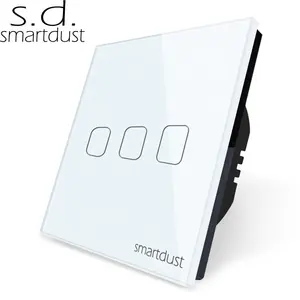 Smartdust Luxury Glass Panel 3 Gang 2 Way Stair Light Control Wall Touch Switch