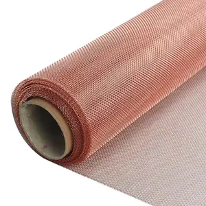99.99% Pure Red Copper Wire Plain Woven Wire Cloth Screen Fabric Mesh