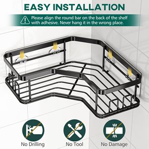Étagère <span class=keywords><strong>de</strong></span> salle <span class=keywords><strong>de</strong></span> bain en fer <span class=keywords><strong>antirouille</strong></span> enduite <span class=keywords><strong>de</strong></span> poudre Support <span class=keywords><strong>de</strong></span> shampoing à 5 couches pour ranger les cosmétiques Panier <span class=keywords><strong>de</strong></span> <span class=keywords><strong>douche</strong></span> Panier d'égouttage - Product Image 4