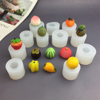 Moule en Silicone 3D Mini Fruit pour Décoration de Gâteaux, Glaces, Chocolats, Bougies, Pâtisseries, Bonbons Mous, Boîte Mystère Fruits Mangue Citron