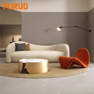 Sofás de Salón de Diseño Moderno Puruo, Sofá de Tela Bouclé Premium, Muebles de Diseño <span class=keywords><strong>Italiano</strong></span> para Sala de Estar, Juego de Sofás de Lujo - Product Image 2