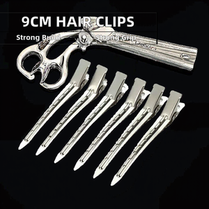 DENTRIC IMPLANTS Pinzas de Pelo Tipo Pico de Pato con Orificios de 9cm, Pinzas Metálicas Tipo Cocodrilo Modelo DIC41122 para Uso Comercial - Product Image 2