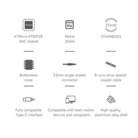 Adaptateur TRN TE DAC AMP Type-C vers câble audio 3,5 mm en plastique fabriqué en Chine, amplificateur d'écouteurs à puce PCM 96 kHz