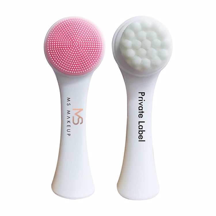 Private Label White Handle 2 Colors Face Brush Bath Brush Soft Deep Cleaning Brush