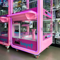 Machine de jeu d'arcade grue à monnayeur en métal pour centres de jeux, avec fonctionnalités réglables et garantie d'un an