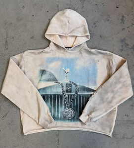 High Quality 100% Cotton Men's Hoodie Oversized Heavyweight Sweatshirt Logo Printing Streetwear Autumn