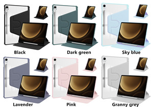 360 support rotatif Flip PU cuir clair acrylique couverture arrière <span class=keywords><strong>tablette</strong></span> étui pour <span class=keywords><strong>Samsung</strong></span> <span class=keywords><strong>Galaxy</strong></span> <span class=keywords><strong>Tab</strong></span> <span class=keywords><strong>A8</strong></span> A9 Plus S6 S9 S10 S11 FE Lite - Product Image 6