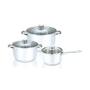 Luxury Casserole Soup Pot Stainless Steel Pots And Pan Cooking Pot Set Non Stick All Clad Kitchen Cookware Sets