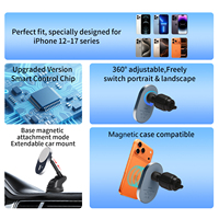 Support de chargeur de voiture magnétique pliable en aluminium de haute qualité, port Type-C, chargeur sans fil 15W pour iPhone Android