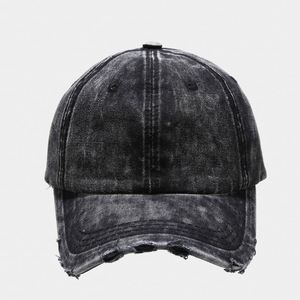 Casquette de baseball de sport de chapeaux de papa délavés de couleur unie de 6 panneaux de Gorras en détresse de denim uni - Product Image 5
