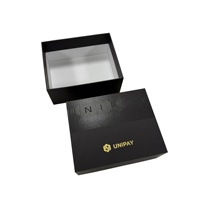 Boîte cadeau de luxe personnalisée en carton rigide noir avec couvercle et base pour vêtements, chaussures, perruques, emballage en papier
