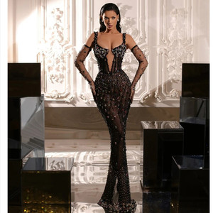 Di modo di Nuovo Disegno di Un Personaggio Famoso Night Club Partito Elegante Abito <span class=keywords><strong>Da</strong></span> <span class=keywords><strong>Sera</strong></span> Lungo - Product Image 1