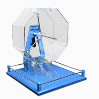 Machine de loterie de bureau en bois rotative manuelle pour jeu de bingo Set 50/100 boules avec jetons de bingo et marqueur Jumbo Small Portable