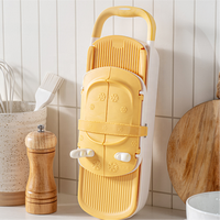Mandoline manuelle 6-en-1 en PP, hachoir à légumes julienne avec protection de sécurité brevetée, compatible lave-vaisselle, pour oignon et pomme de terre
