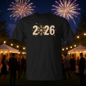 T-shirt assorti pour la famille avec motif de feux d'artifice pour la fête du Nouvel An 2026 - Product Image 3
