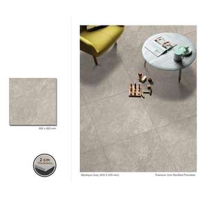 Baldosas de porcelana decorativas beige de doble carga para exterior 600x600mm - Product Image 4