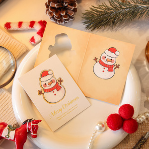Cartes de Noël détachables mignonnes en gros avec éléments de dessins animés (Père Noël, renne, bonhomme de neige, sapin, cloche) – Cartes de vœux de fêtes avec message de bénédiction - Product Image 5