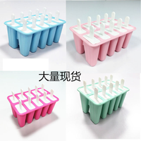 Moule à glaces en silicone à 4, 6 ou 10 cavités, sans BPA, réutilisable, avec bâtonnets, pour la fabrication de glaces maison au yaourt, aux fruits et aux jus congelés