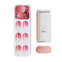 Uñas postizas de gel suave ovaladas cortas de TPEE TPU de marca privada, color rosa, con sistema adhesivo mejorado, a prueba de chips, de presión.