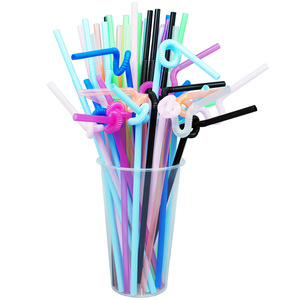 <b>Disposable</b> Pp Plastic Curved Art <b>Straws</b> For Beverage Bar Cocktail Decoration - Product Image 1