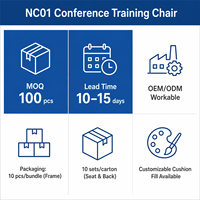Chaise de conférence et de formation avec assise en tissu et structure métallique pour écoles, universités, salles de classe, salles de réunion, auditoriums et sièges commerciaux