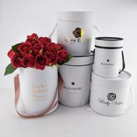Cadeau personnalisé Chapeau Rond En Marbre Blanc Fleur Chapeau En Carton Boîtes à Fleurs