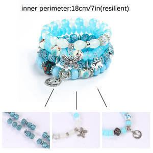 Vintage Boho Schmuck Acryl Perlen Schmetterling Elefant Mode Charm Armband mit Anhängern für Mädchen - Product Image 6