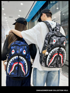 Nouveau style 2026 – Sac à bandoulière multifonctionnel grande capacité Wacky Shark, version coréenne, tendance mode étudiante pour hommes et femmes - Product Image 6