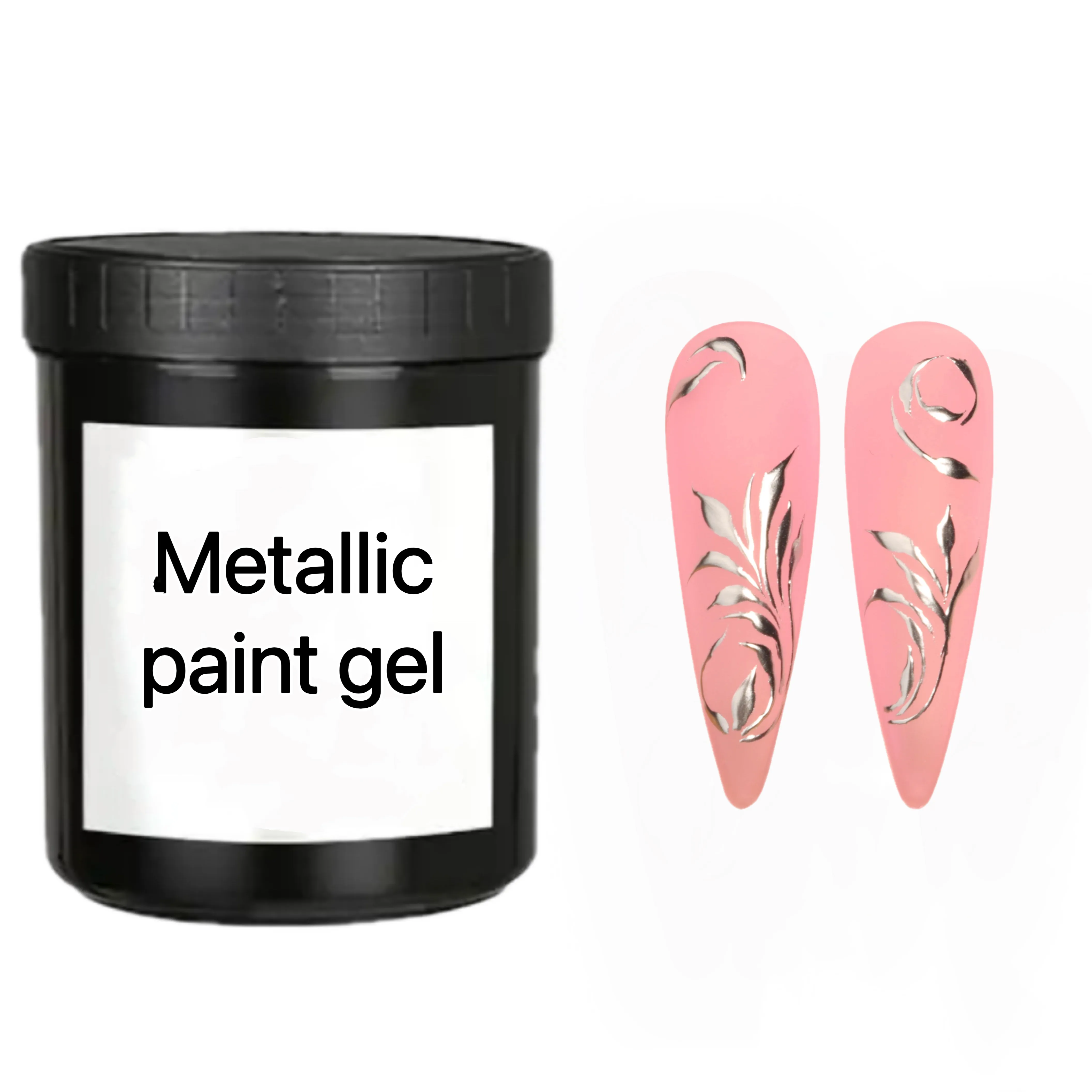 Metallic Paint Gel 1 Kg Custom Logo Private Label Nail Art 3d Metalen Emboss Hoge Consistentie Schilderij Gel Polish